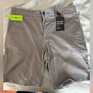 Gray Mid-Length Chino Shorts